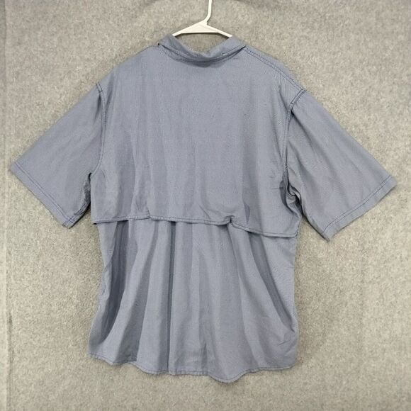 Cabela's Mens Large Blue Fishing Gingham Short Sleeve Vented Button Up Outdoor - Picture 6 of 9